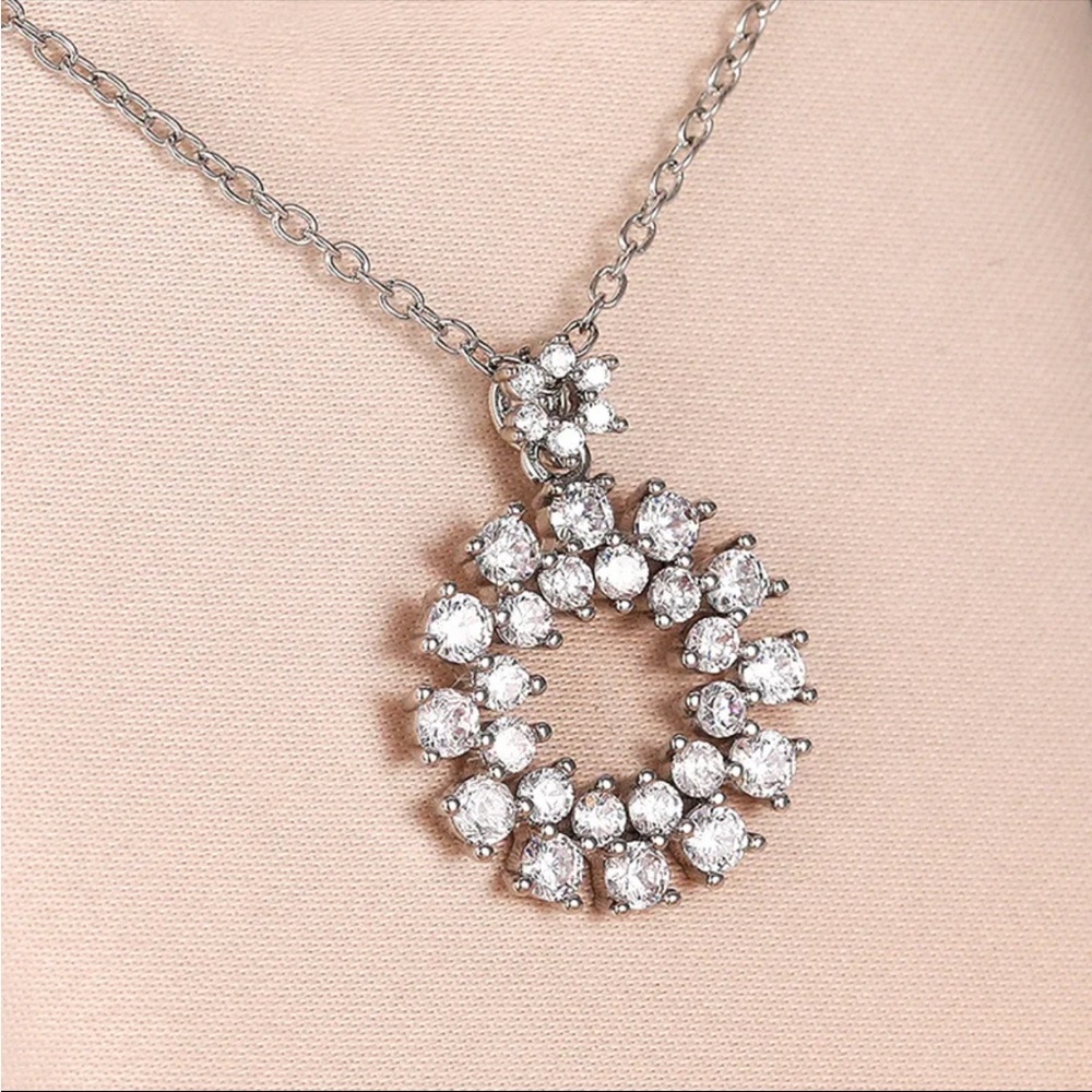 New Luxury 925 Silver Beautiful Anniversary Party Diamond Necklace - Picture 3 of 6